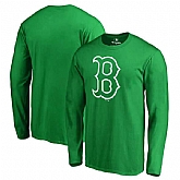 Men's Boston Red Sox Fanatics Branded Kelly Green St. Patrick's Day White Logo Long Sleeve T-Shirt,baseball caps,new era cap wholesale,wholesale hats